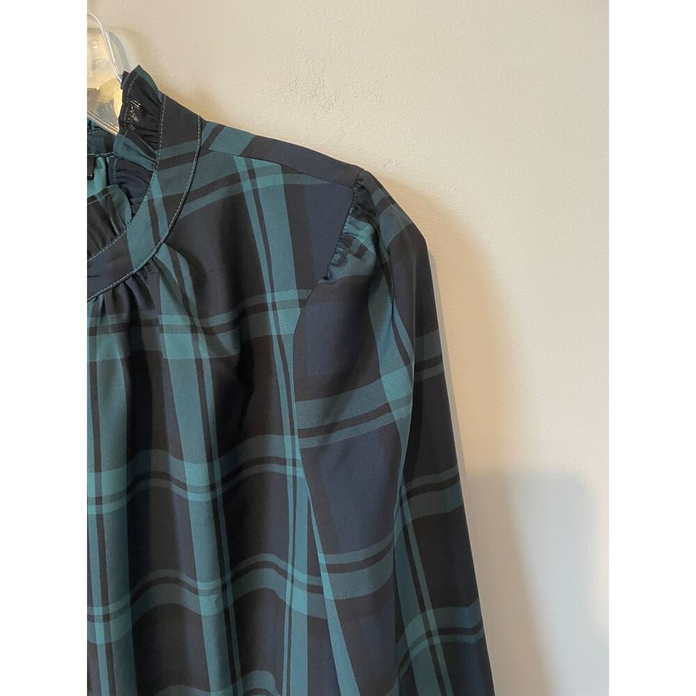 J. Crew Plaid Mini Dress in Green and Black - Picture 4 of 10